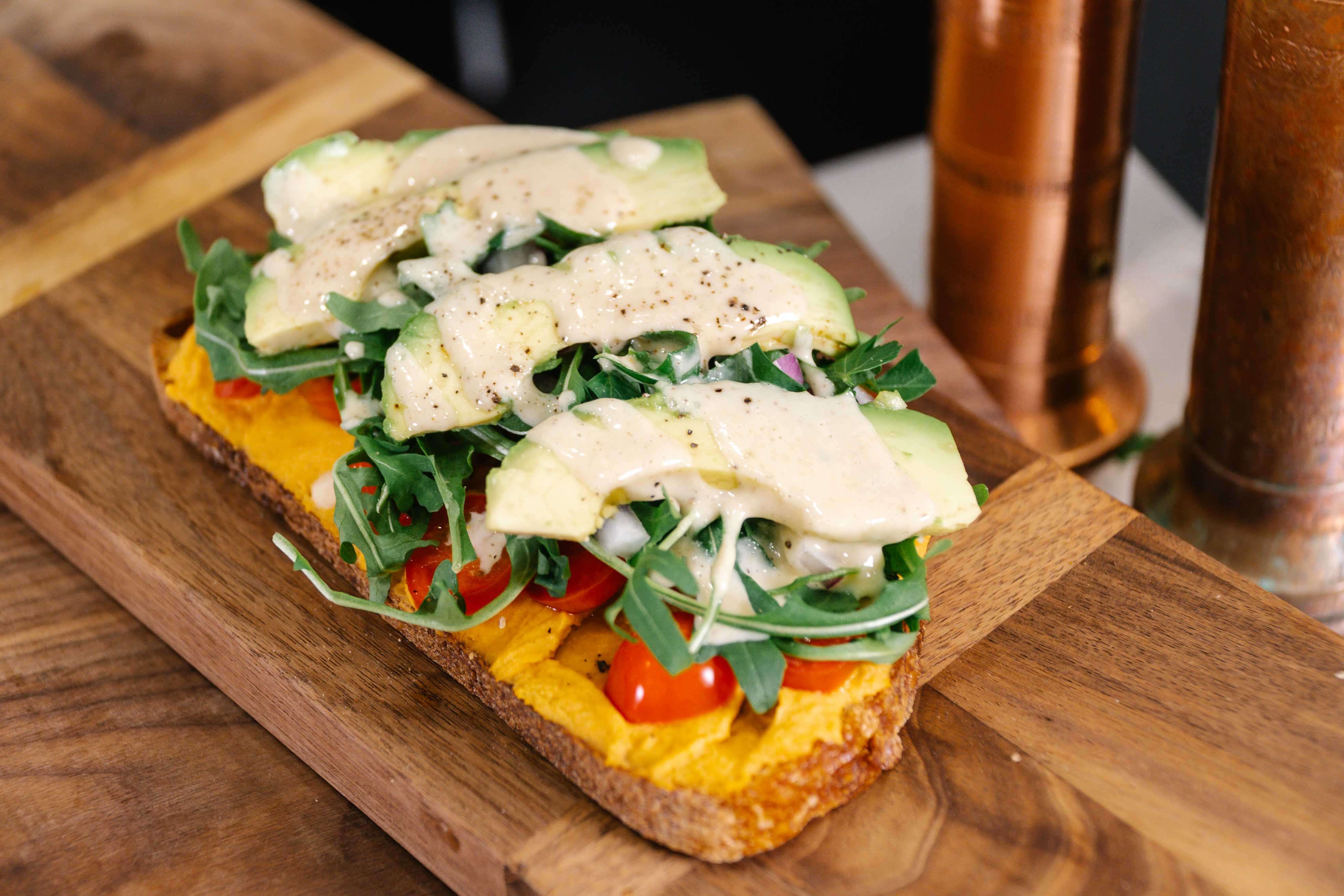 Avocado Toast with Sun Dried Tomato Hummus Members Only a